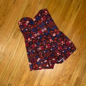 Strapless Floral Romper